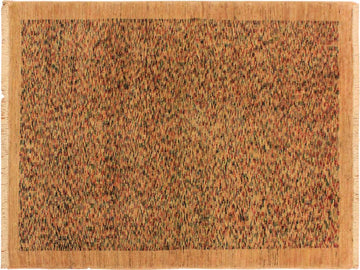 Boho Chic Gabbeh Julian Tan/Blue Wool Rug - 3'5'' x 4'9''